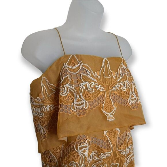 BCBGMaxAzria Runway Samantha Dress in Hazel Yellow sz 12 - Picture 4 of 10